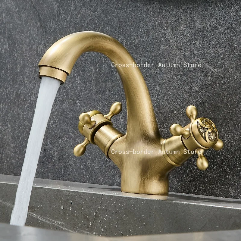 Medieval antique faucet, hot and cold basin, wash basin, bathroom cabinet, washbasin, toilet, household