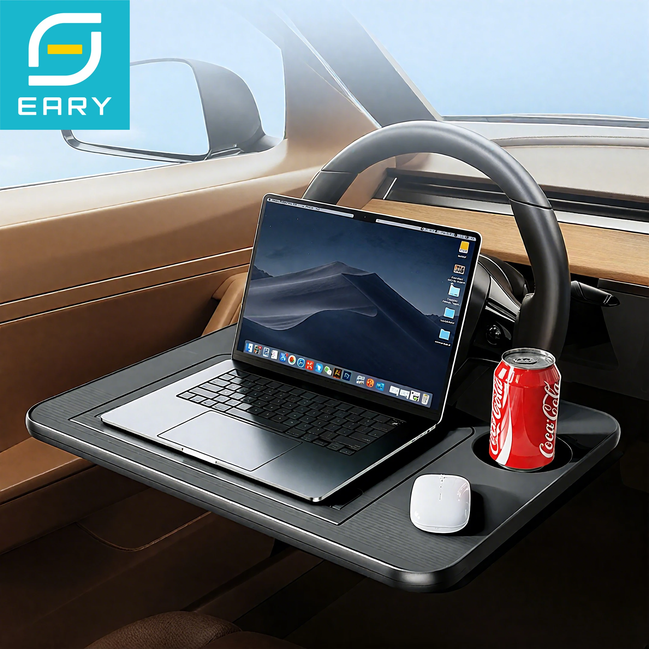 Eary Car Steering Wheel Desk for Laptop Multipurpose Travel Car Accessories Seat Stand Table Trays for Eating Drinking Working