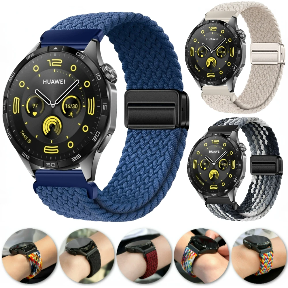 Nylon Strap 22mm 20mm for Huawei Watch GT4/Pro 46mm/GT3/GT2 2e Breathable Bracelet for Samsung Watch 6/5/4/3/Gear S3/Amazfit GTR