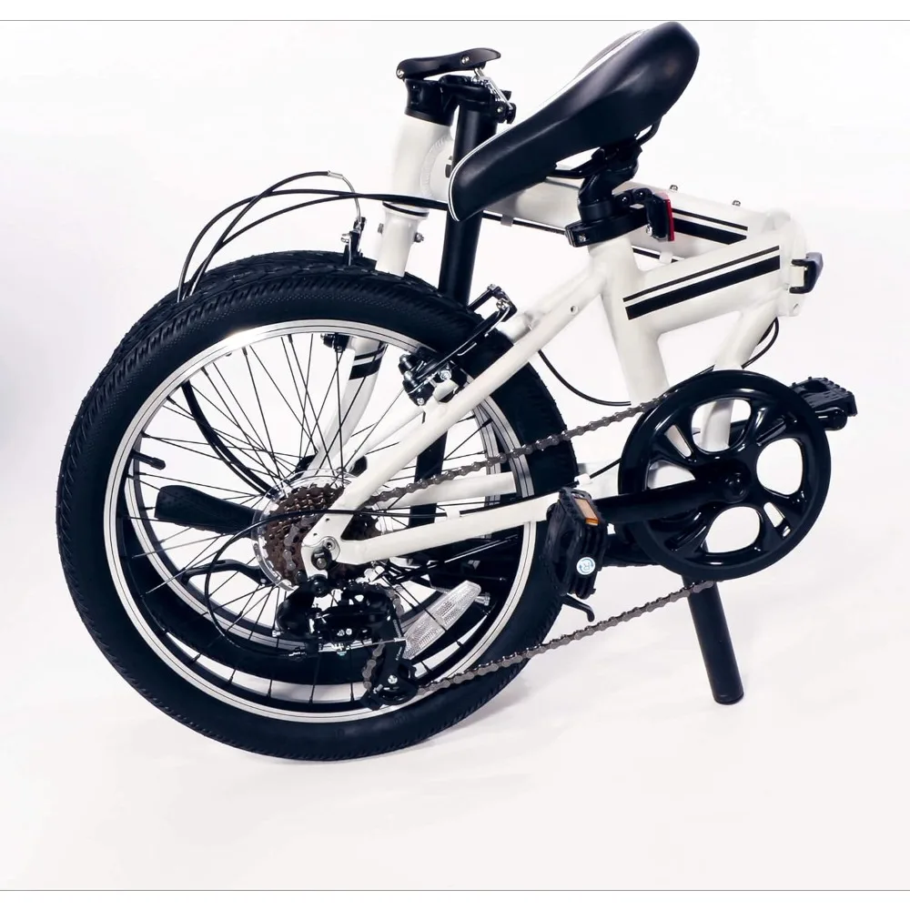 Bicycle, 20 Inch Folding Bike, 7-speed, Adjustable Stem, Lightweight Frame, Easy To Fold and Adjust Aluminum Alloy Valve Stem