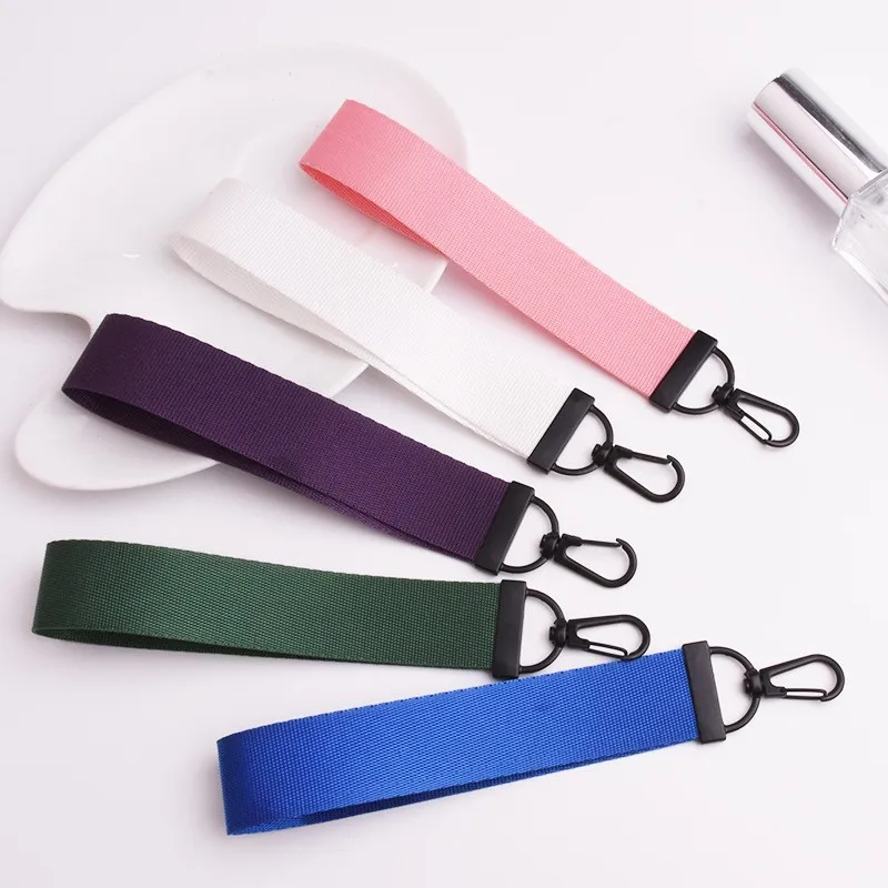 Solid Phone Straps Candy Color DIY Ribbon Rope Keychain for Women Bag Car Keyring Charms Short Long Neck Strap Lanyard for Keys