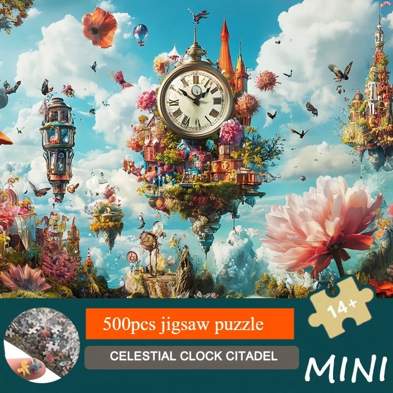 

Мини-пазл 38x26 см, 500 деталей, с художественным принтом «Небесные часы» и «Крепость» — пазл для любителей космоса