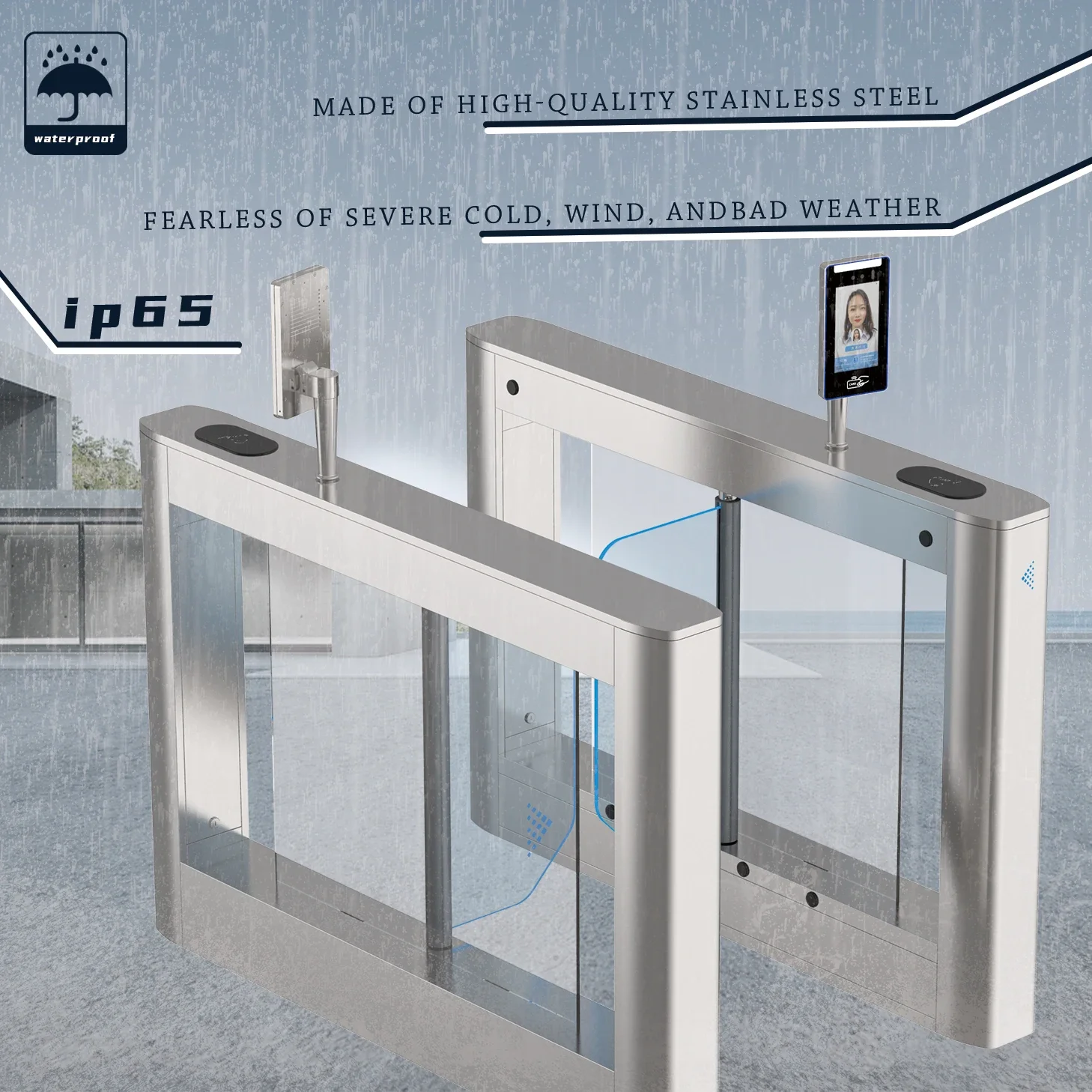 Outdoor Rain-proof Turnstile QR Code Reader Fast Gate With Access Control Turnstile For Parks