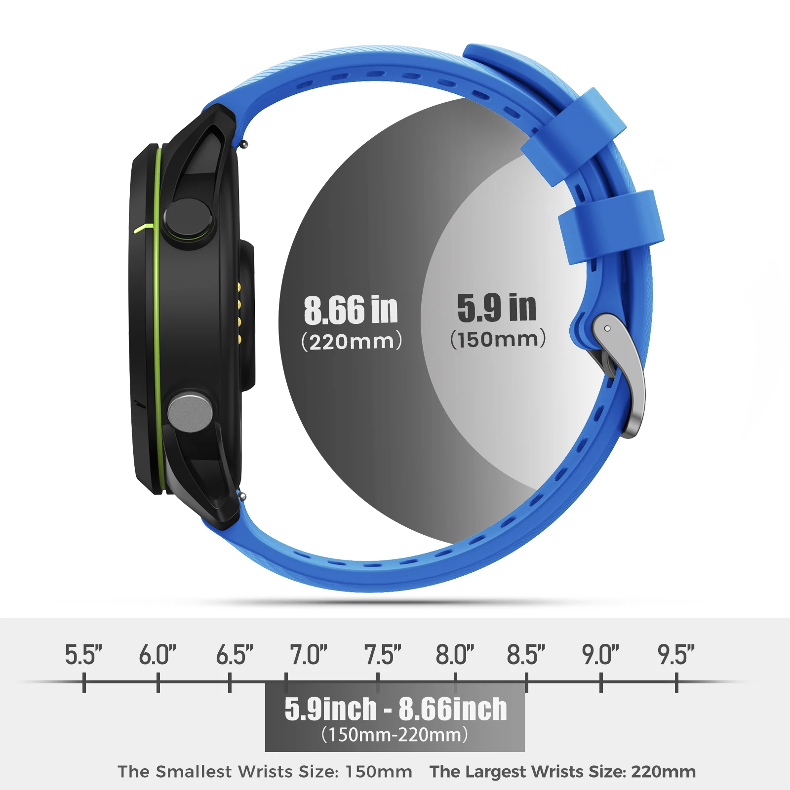 ANBEST 18mm Silicone Band for Garmin Forerunner 255S Smartwatch Replacement for Garmin Venu 2S Bracelet Wristband