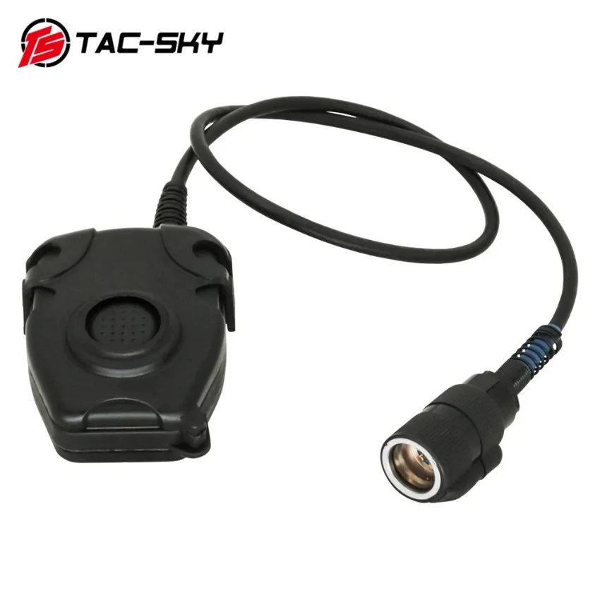 TS TAC-SKY Black Head 6 Pin PTT Tactical Headset Adapter  Compatible with PELTO COMTAC SORDIN Headset AN/PRC 148 152