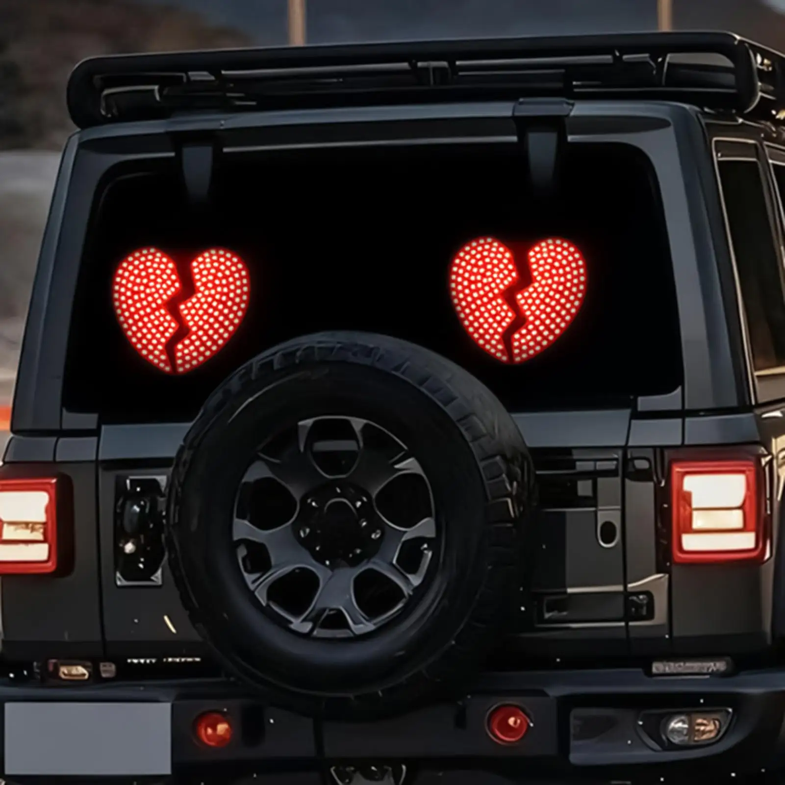 

Подсветка заднего окна автомобиля в форме сердца, украшение автомобиля, интерьер автомобиля, атмосферный свет для внедорожника, авто, седана, грузовика, минивэна, фургона