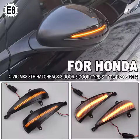 LED Dynamic Turn Signal Light Side Mirror Indicator Blinker Lamp For Honda Civic MK8 8th Hatchback 3 Door 5 Door Type-S Type-R