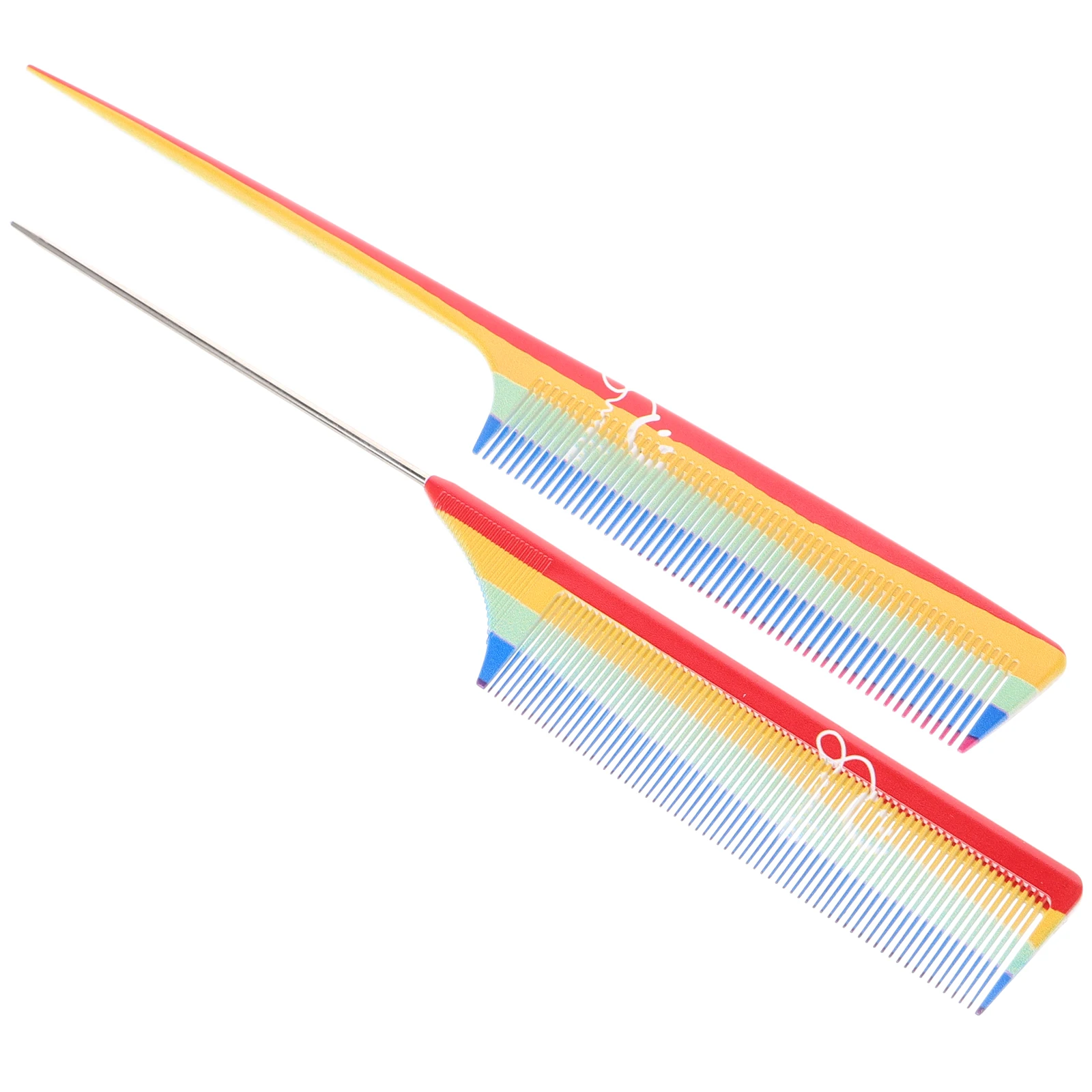 

2 Pcs Tail Comb Plastic Steel Fine Tooth Hair Blending Tool Teasing Comb For Fine Hair Combs Women Tease Detangler Cutting