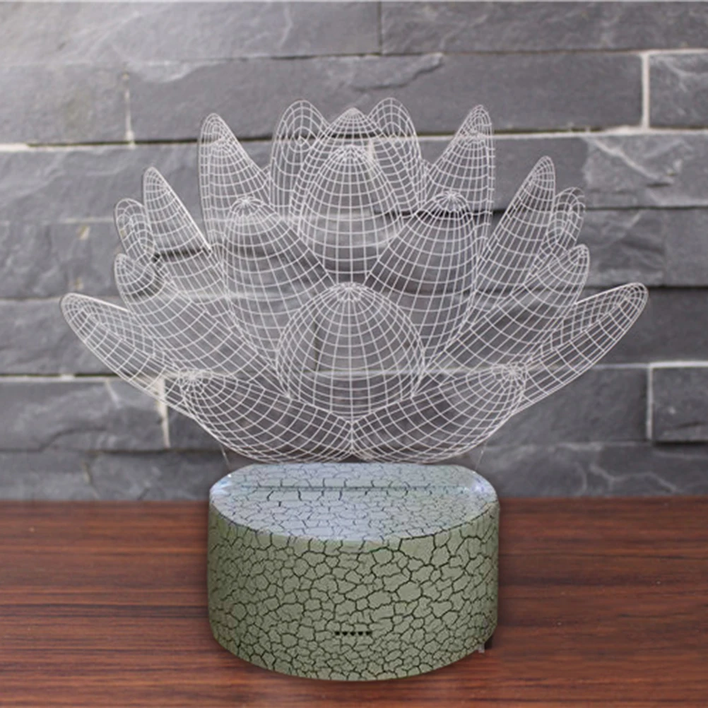 

3D Lotus Night Lamp Changing Touch Control AA Powered Home Decor Kids Room Lighting Gift Idea LED Night Light