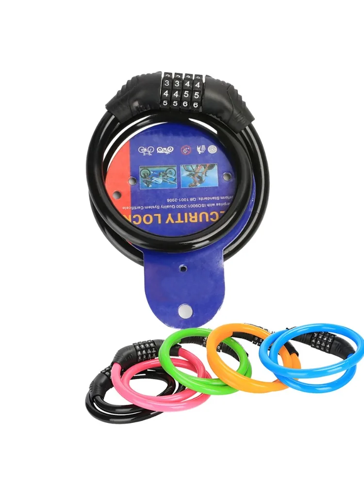 AliExpress 1PC Bicycle Lock 4-Digit Resettable, High-Strength Steel Security Chains, PVC Coated, Theft Deterrent for Bicycles,Luggage