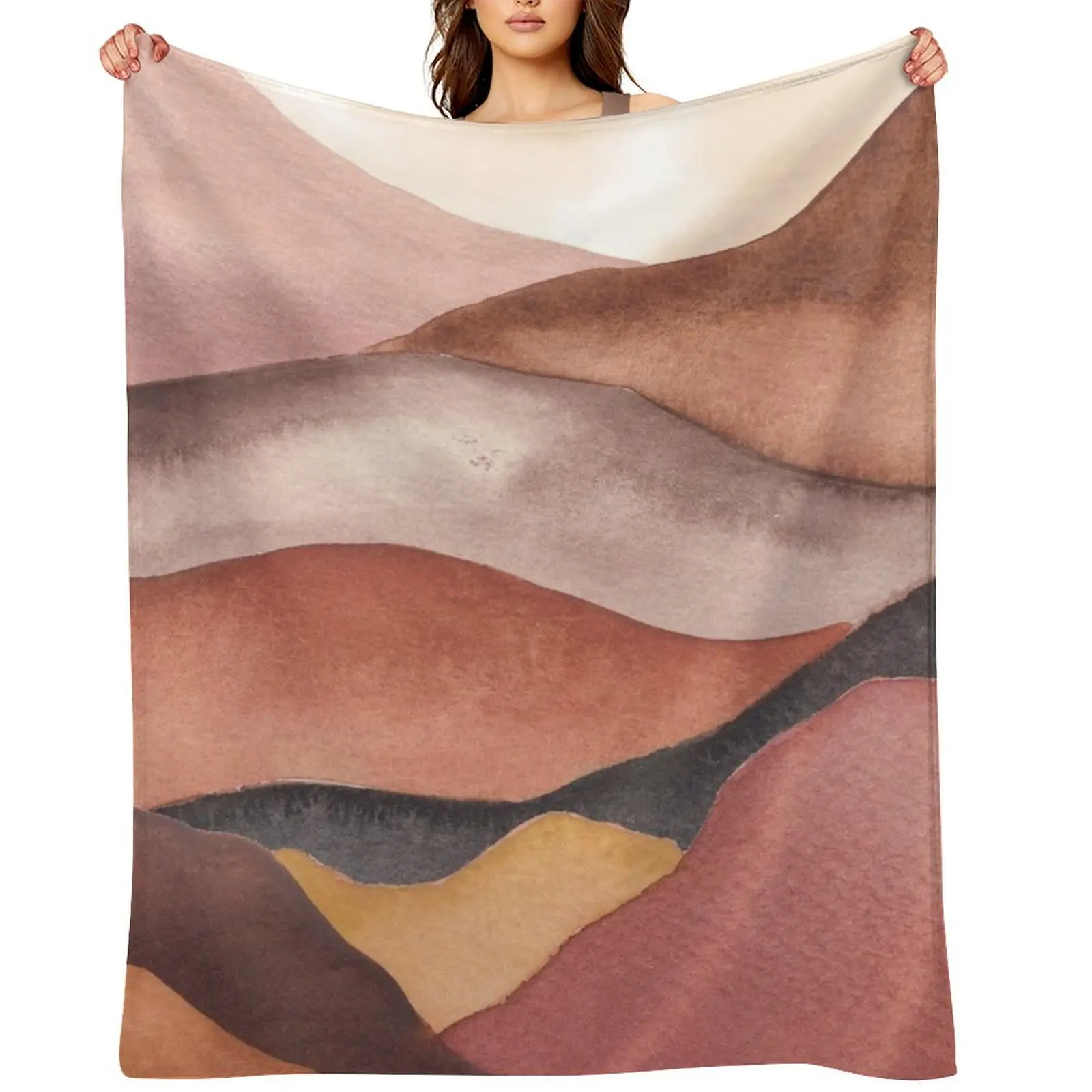 

Watercolor Mountains 4 Throw Blanket Sofa Throw Comforter Summer Vintage Blankets