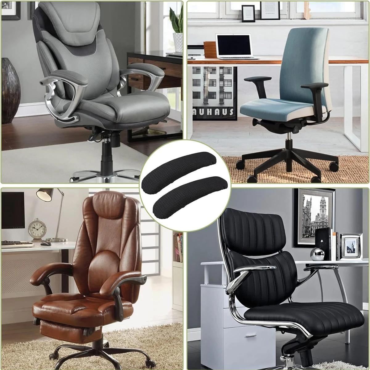 1 Pair Durable Beauty Office Chair Armrest Covers Removable Elastic Chair Armrest Covers Office Seat Hand Rest Protector view 3