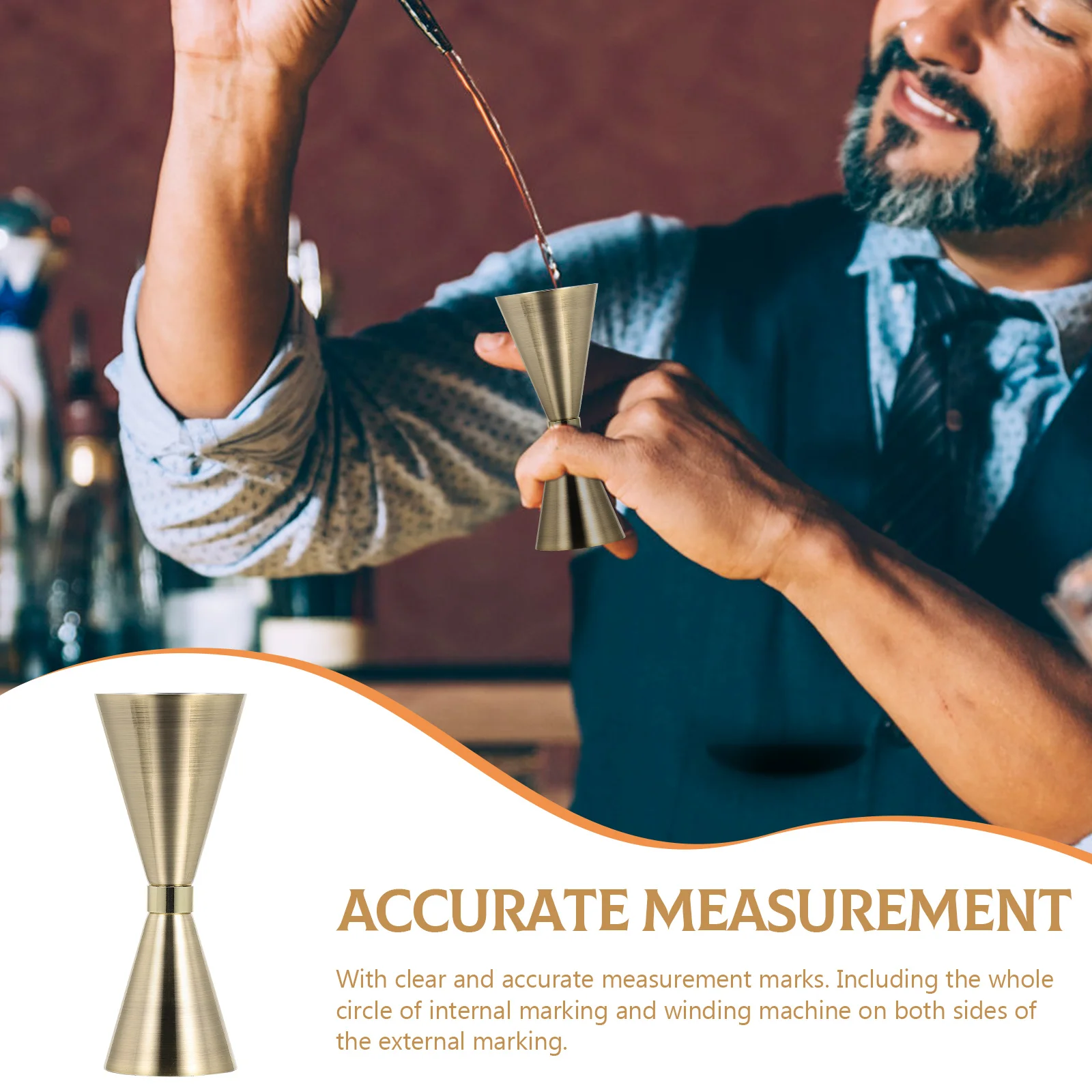 

Stainless Steel Cocktail Jigger Measurer Bar Tool Conical Bartender Scale Cup Double Head Ounce Practical Measuring Device