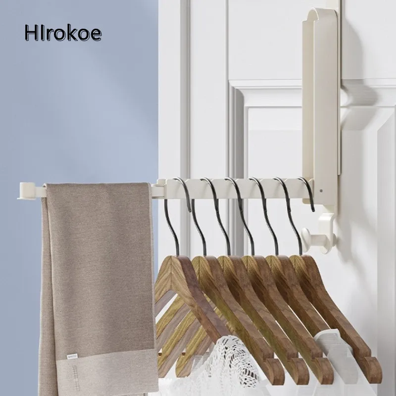 

Invisible Foldable Door Rear Coat Hook Indoor Punch-Free Clothes Drying Rack Removable Washable Business Trip Coat Hanger