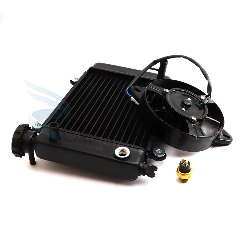 

1 Set Water Cooling Engine Cooler Radiator Cooling With 12V fan for 150cc 200cc 250cc ATV Quad Dirt Bike UTV Buggy parts