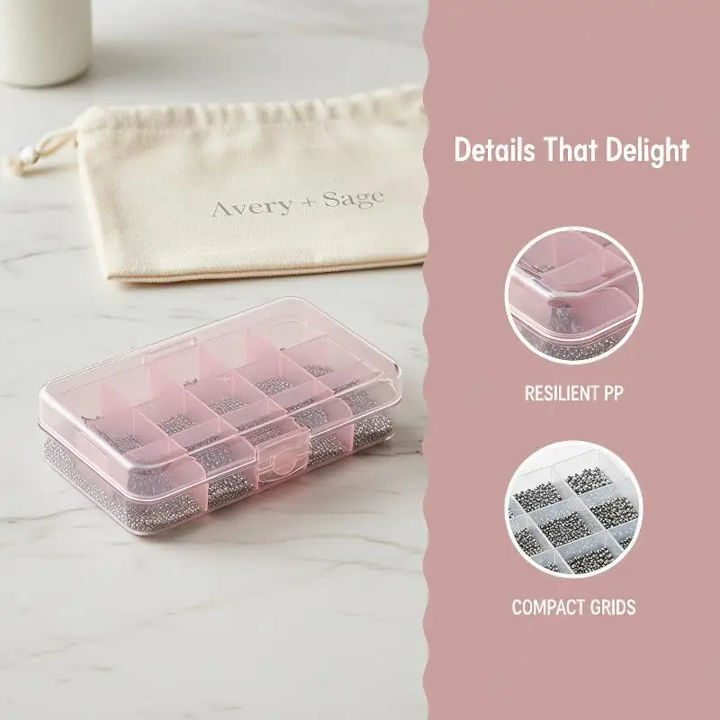 1Pcs Nail Art Accessories Storage Box Detachable 48/36/24 Grids Transparent PP Plastic Jewelry Small Parts Desktop Organizer