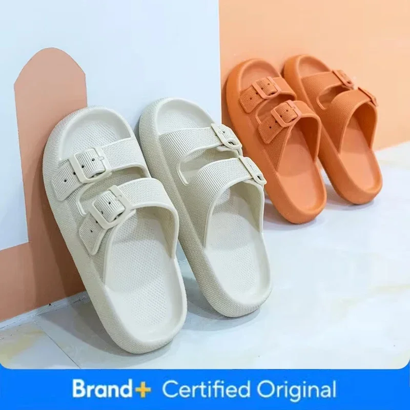 

New Women's Slippers Thick Bottom Anti-Slip Home Outdoor Sandals Comfortable EVA Material Pure Color Slippers