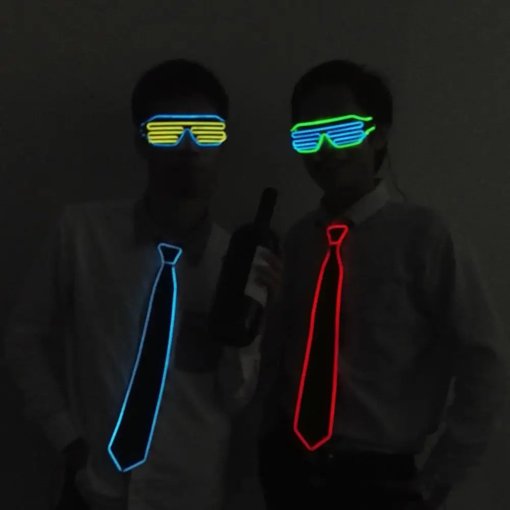 Adjustable Flashing Speed Tie Glow Tie Led Glow Dark Bow Tie for Parties Weddings Halloween Cosplay Adjustable for Birthday