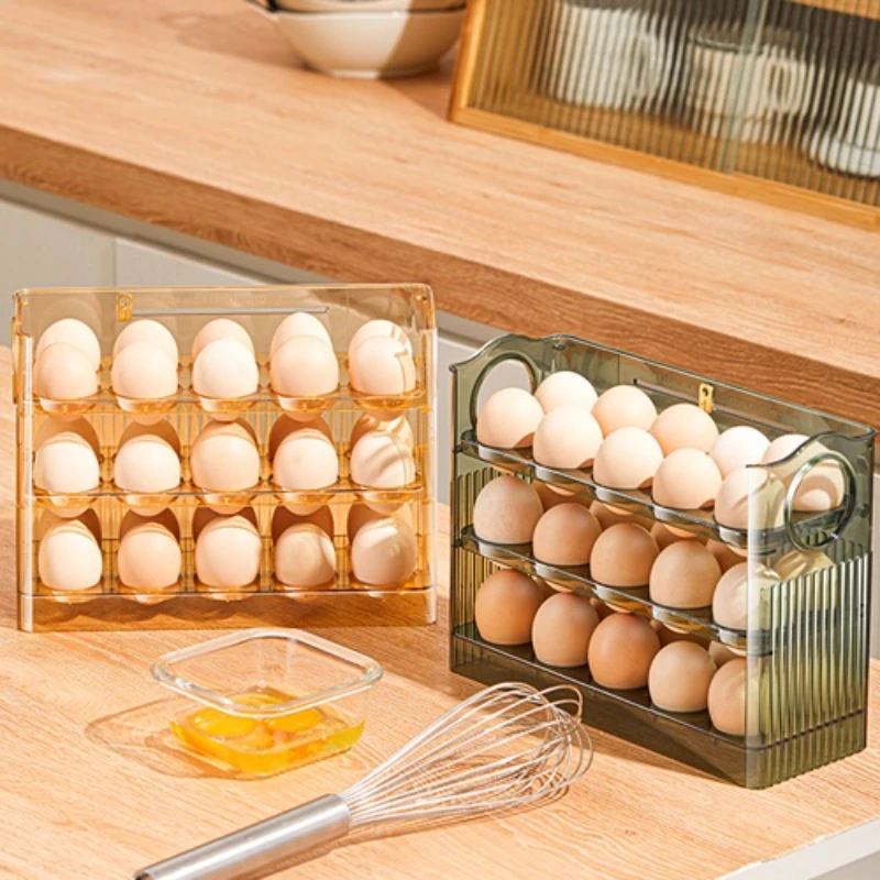 

Egg Rack Holder Storage Box Eggs Basket Container Organizer Refrigerator Dispenser For Kitchen Organization Food Containers