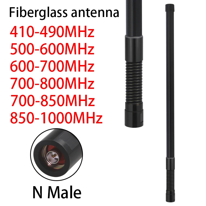 

410-490/500-600/600-700MHz 750-850MHz 850-1000M 950-1050MHz antenna for drone jammer module Helium Antenna N Male spring antenna