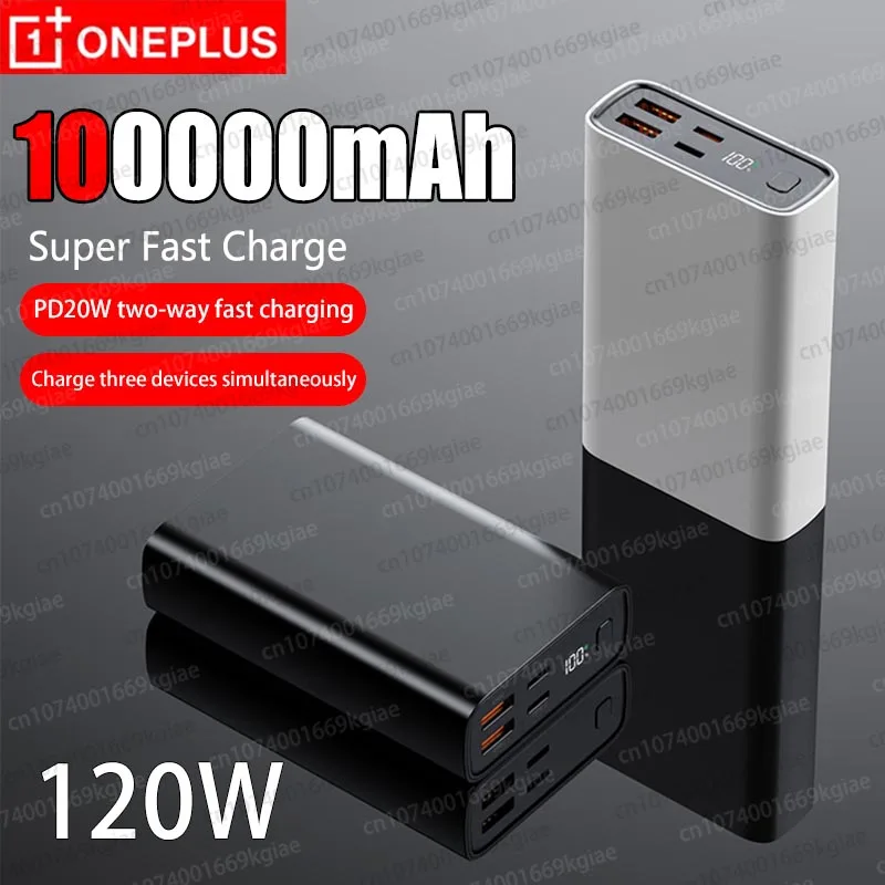 Oneplus 100000mah شحن سريع 120 واط قوة البنك سعة كبيرة المدمجة والمحمولة بطارية خارجية للهاتف المحمول آيفون سامسونج