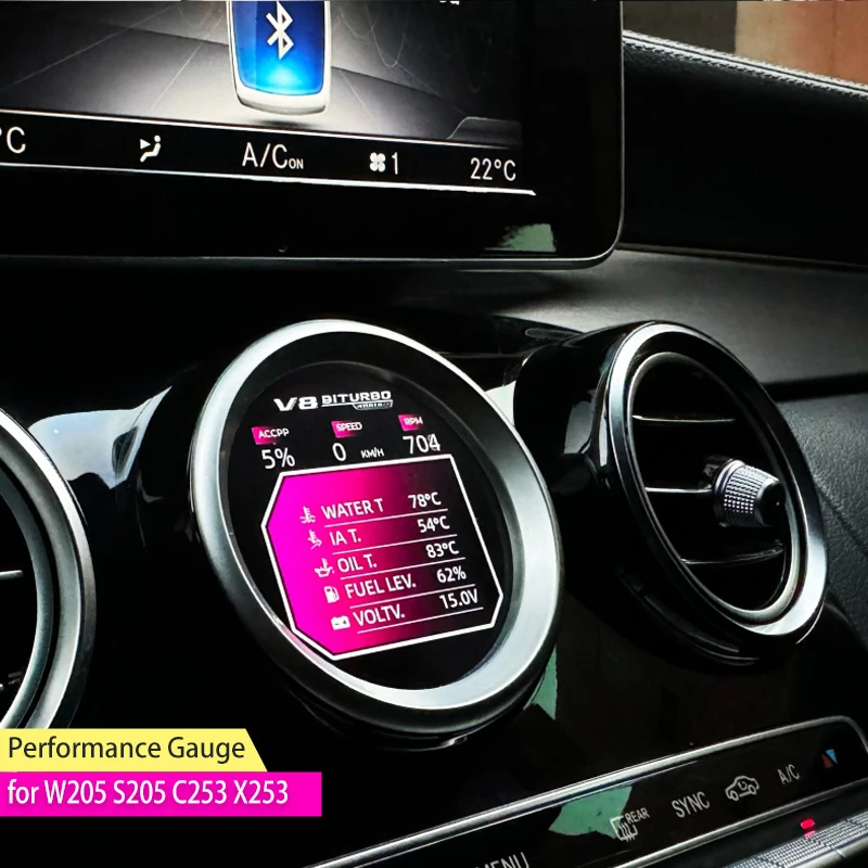 

Performance monitor For Mercedes Benz C-Class GLC W205 X253 S205 Turbine Oil Temperature Digital Meter G-FORCE sports panel