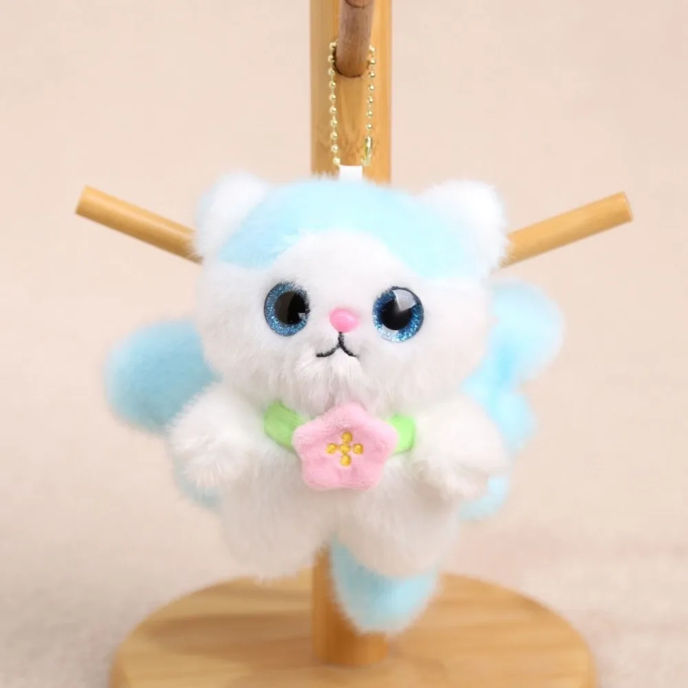 Cute Funny Soft Fluffy Cat Keychain Exquisite Design Mini Size Cat Keyring Cartoon Animal Kawaii Kitten Keychain Room Decor