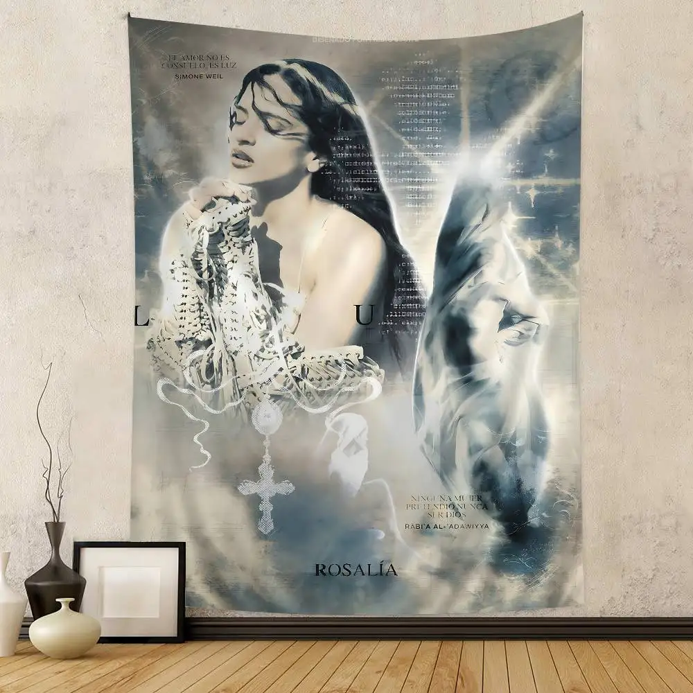 Popular Singer R-Rosalia Printed Large Wall Tapestry Indian Buddha Wall Decoration Witchcraft Bohemian Hippie Wall Art Decor