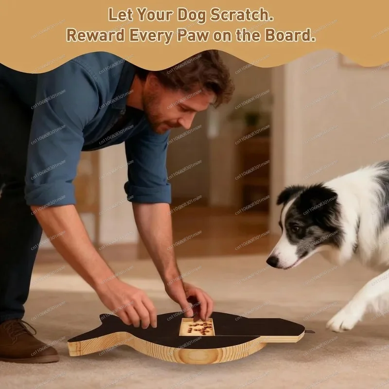 Wooden Fish Shape Cat Scratching Board with Hidden Snack Box Durable Sisal Rope Pet Toy Interactive Claw Grinder for Cats