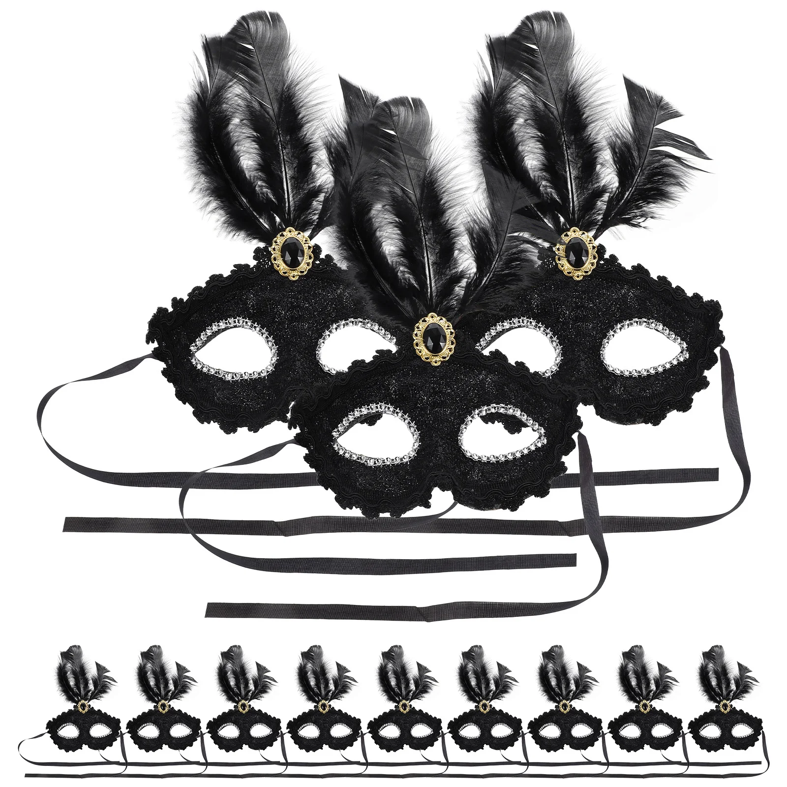 

ifundom 12pcs Venetian Mask Cosplay Roman Masquerade Halloween Party Costume Accessory for Women Vintage Half Face