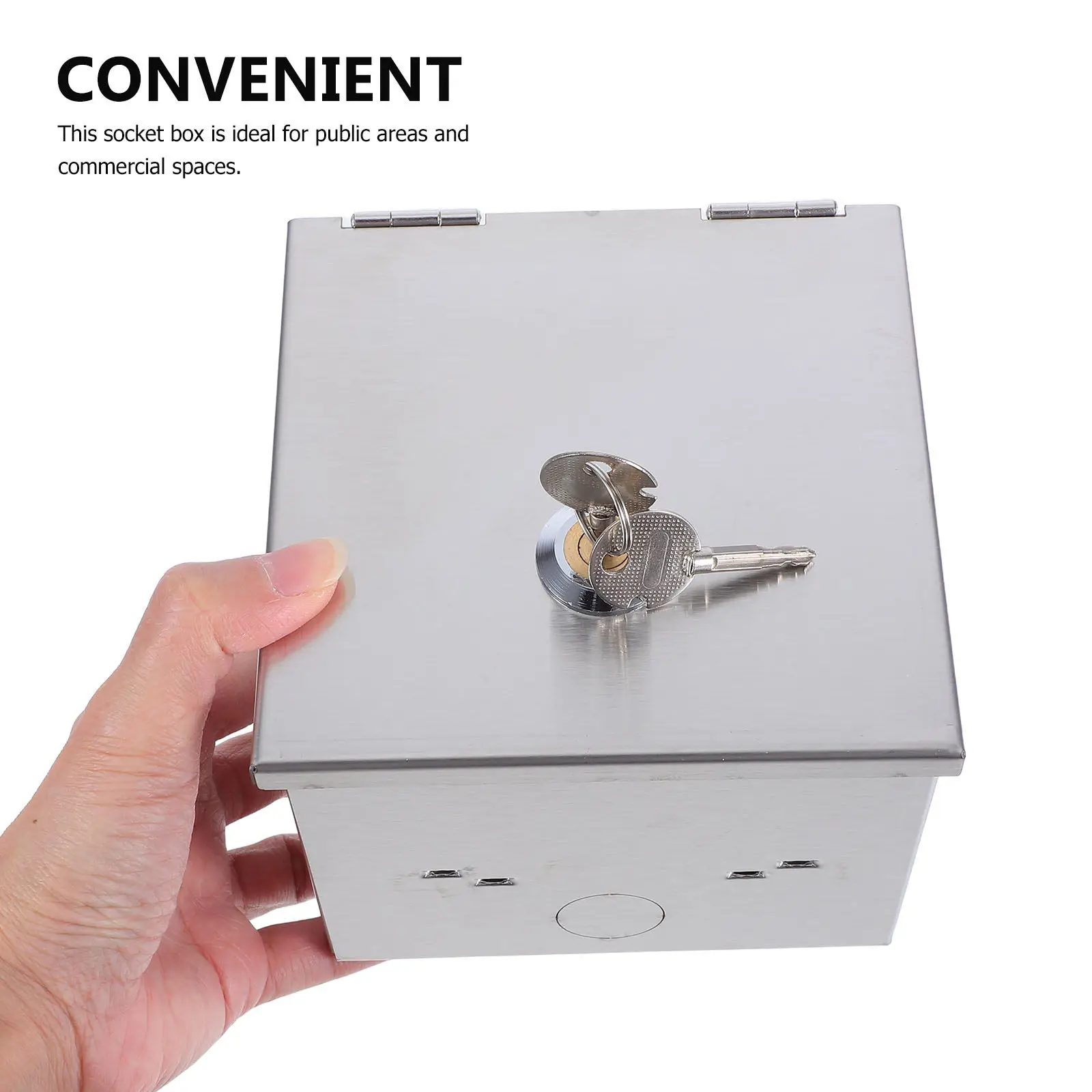 Outdoor Waterproof Socket Box 86 Type Stainless Steel Weatherproof Lockable Electrical Outlet Enclosure for Commercial Public
