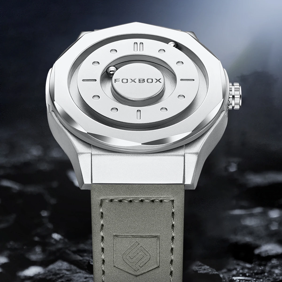 ساعة فوكس بوكس كاجوال كوارتز للرجال رياضية بسيطة من الجلد مقاومة للماء بقوة مغناطيسية من الخرز للرجال جديدة