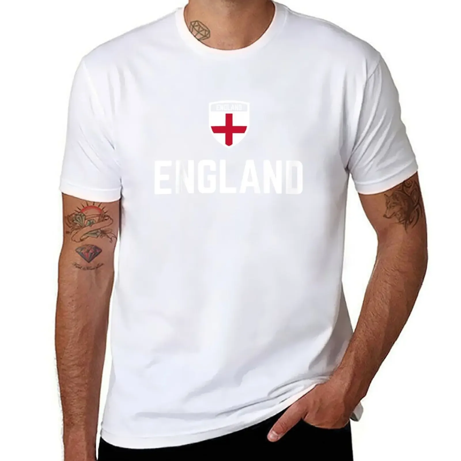 Jersey 2024 English Team Fan T-Shirt korean fashion plain cute clothes heavy weight t shirts for men oversized men clothing