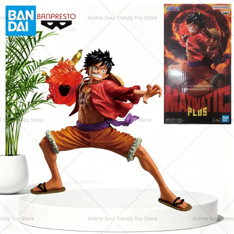 Figura Coleccionable Original BANDAI Banpresto de One Piece, Luffy MAXIMATIC PLUS Fire Fist, Personaje de Anime, Regalos para Fiestas