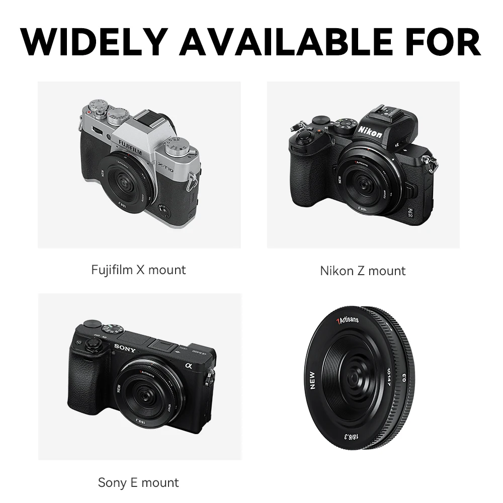 7artisans 7 artisans 18mm F6.3 II Ultra-thin APS-C Manual Prime Lens for M4/3 Sony E Fuji XF Nikon Z Canon EFM Mirrorless Camera