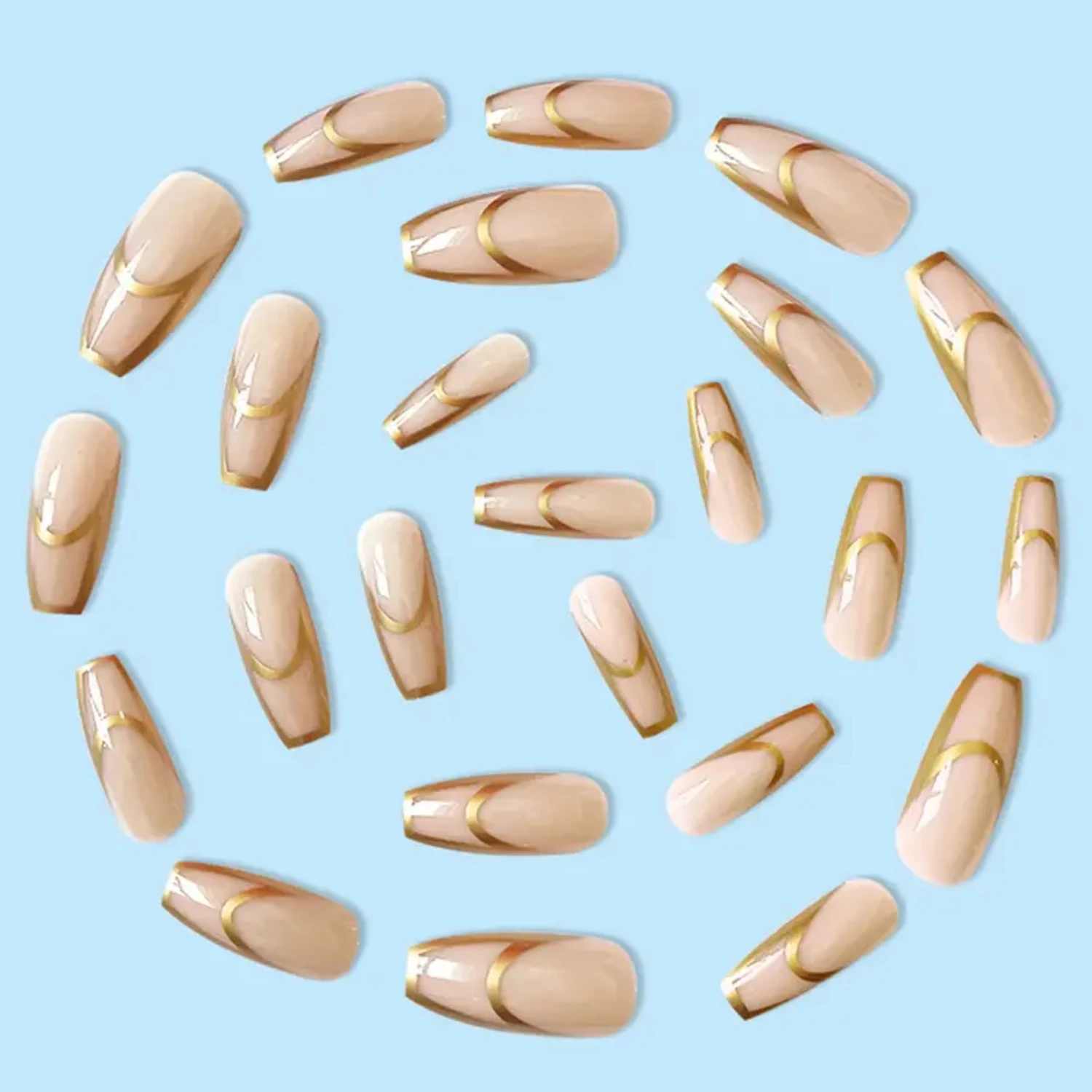 مجموعة رقعة أظافر جيلي عصرية جميلة واحترافية مع شريط رقائق ذهبية مذهلة لنتائج أنيقة - تطبيق سهل
