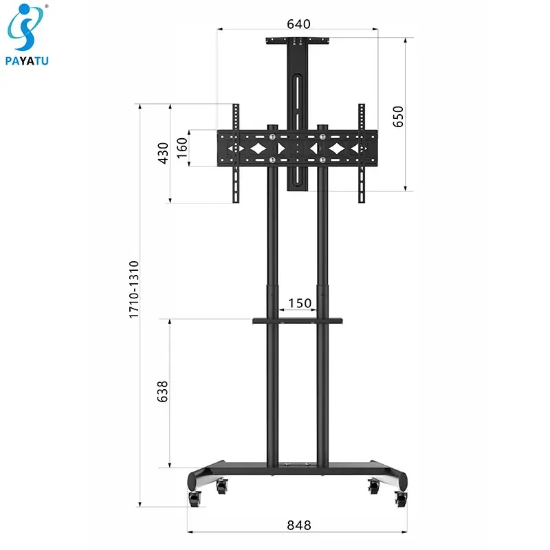 North Bayou Portable TV Stand Mount Soporte de TV Para Pared Mobile Trolley for 32 Inch Television