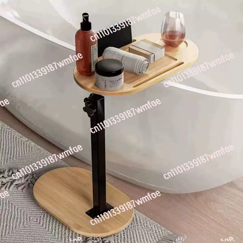 Bamboo bathroom rack bathtub storage rack picnic portable table mobile phone flat bracket bathroom rack tray