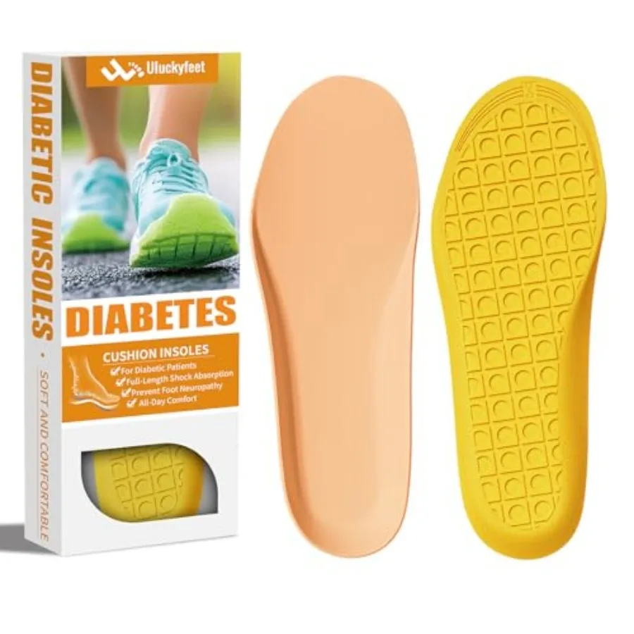 

Diabetic Insoles for Men and Women-Soft Therapeutic Insoles, Suitable for Feet Cushioning, Reducing Friction, and All-Day Comfo