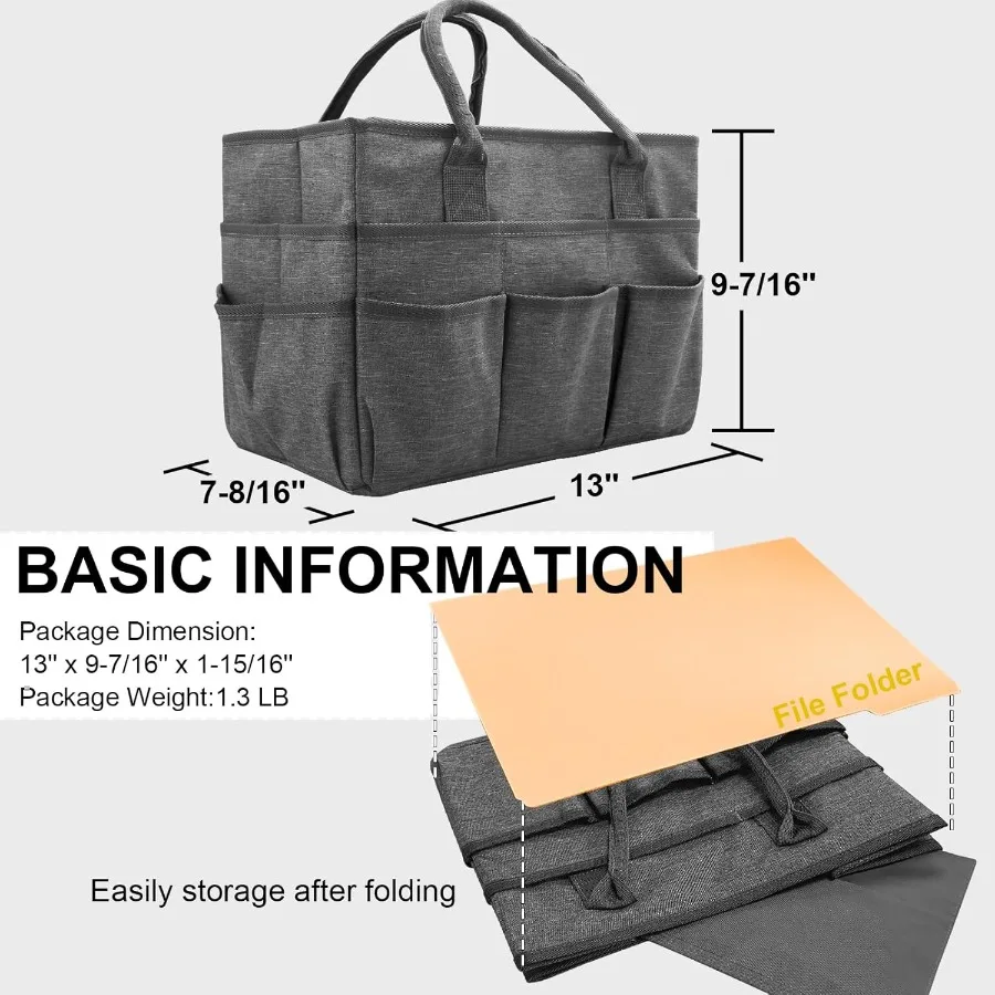 Art Organizer Craft Storage Tote Bag with Pockets and Handles Made from Durable Oxford Fabric Ideal for Teachers Officers Artis