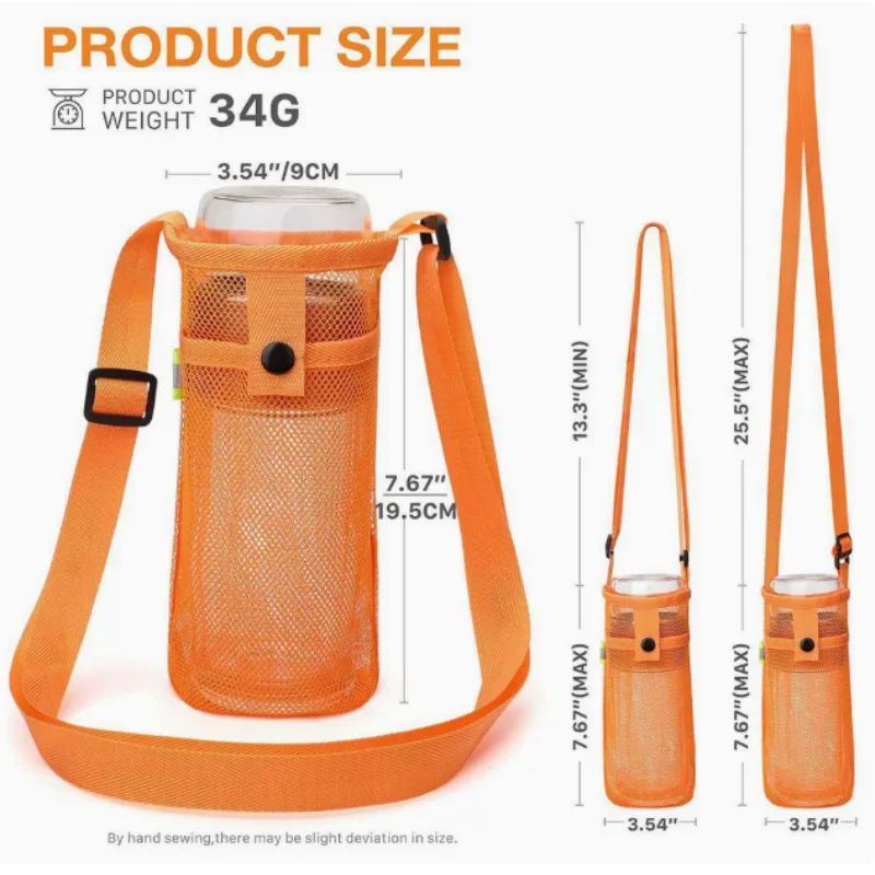 Outdoor Crossbody Mesh Water Bottle Bag Universal Cup Protective Sleeve Kids Thermos Milk Tea Cup Storage Pouch view 6