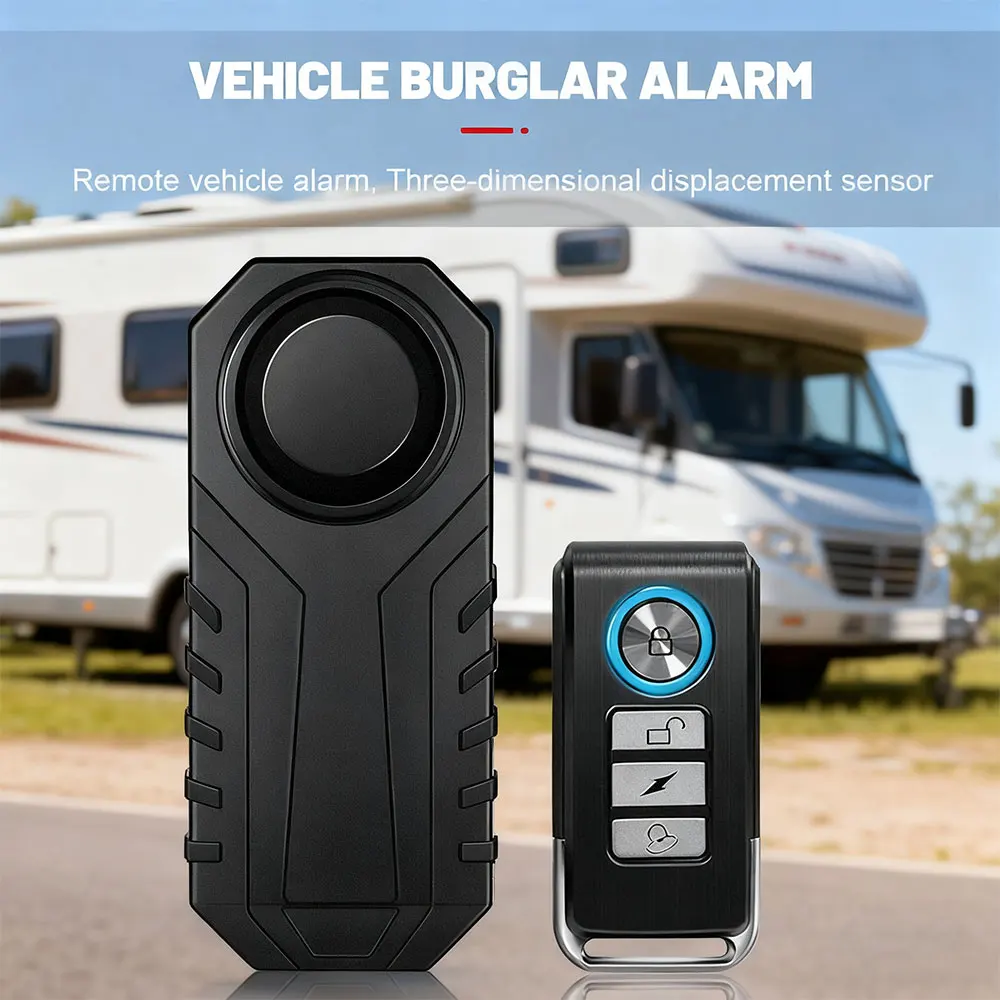 Car Rv Alarm Vehicle System Remote Control Burglar Alarm 113dB Waterproof Wireless Alarm Anti Theft Electric Car Alarm