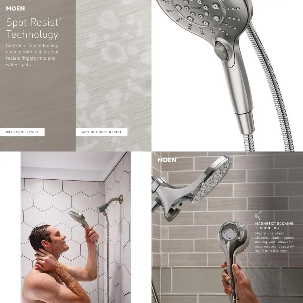 

6-Function 5.5 Removable Handheld Showerhead in Brushed Nickel with Magnetic Dock, Model 26112SRN