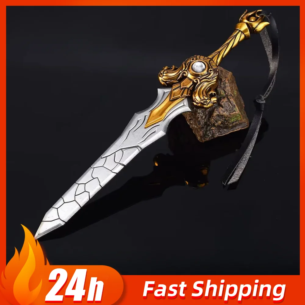 

21CM World of Warcraft Game Periphery Turalyon Sword Full Metal Craft Model Collectible Katana Ornaments Cosplay Weapon Boy Toy