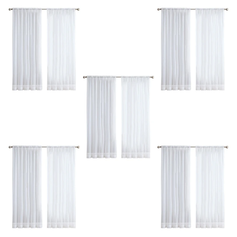 

A96Q-10Pcs Super Soft Great Hand Feeling White Tulle Curtains For Living Room Decoration Veil Chiffon Solid Sheer Voile