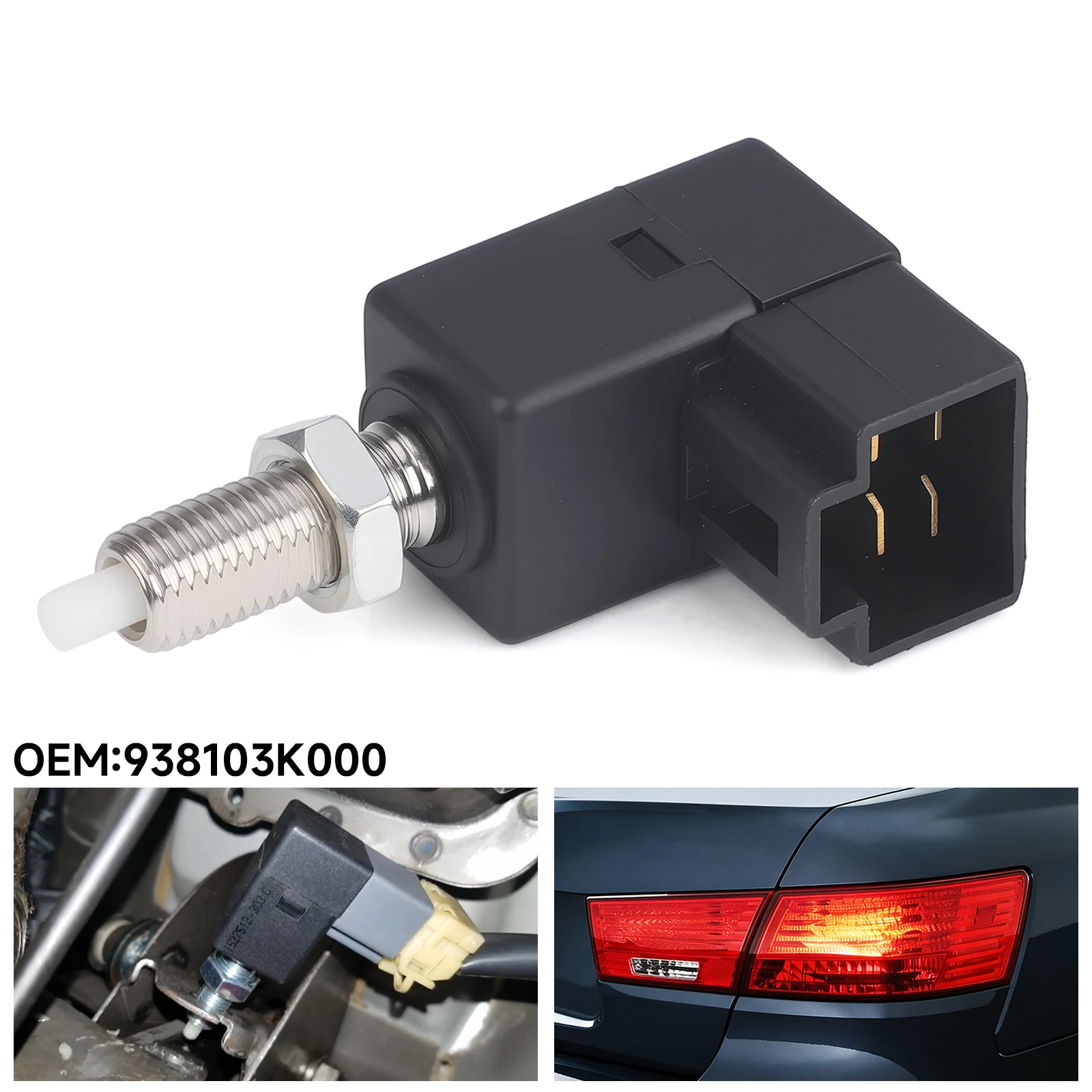 

Brake Light Switch 4 Pin For Hyundai Santa Fe Sonata IX35 i30 Accent Rio OE 93810-3K000 938103K000 Black Stop Lamp Sensor