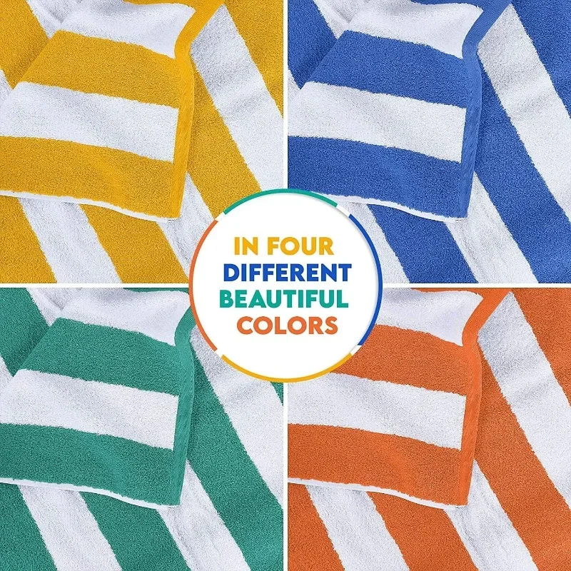 Utopia Towels 24 Pack Cabana Stripe Beach Towel, 30 by 60 Inches, Oversized 100% Ringspun Cotton Pool Towels, Highly Absorbent