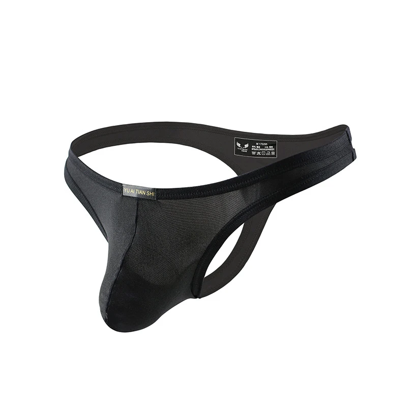 Solid Color Seamless Men's thong Breathable Thin Man G-String Gay Underwear Cueca Jockstrap Sexy Low Waist Male T-panty Tanga
