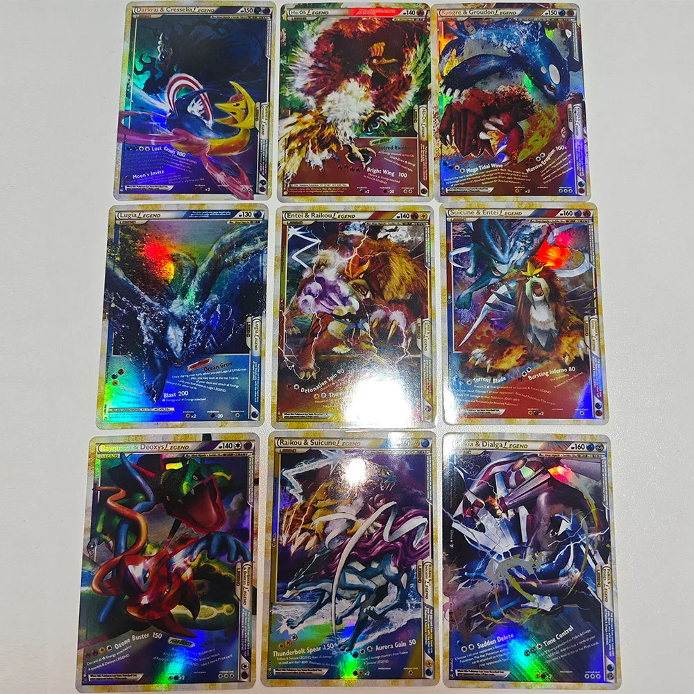 

PTCG LEGEND Series Cards Ultra Rare Darkrai Ho-Oh Kyogre Card Male Anime Cartoon Board Game Entei Collection Laser Birthday Gift