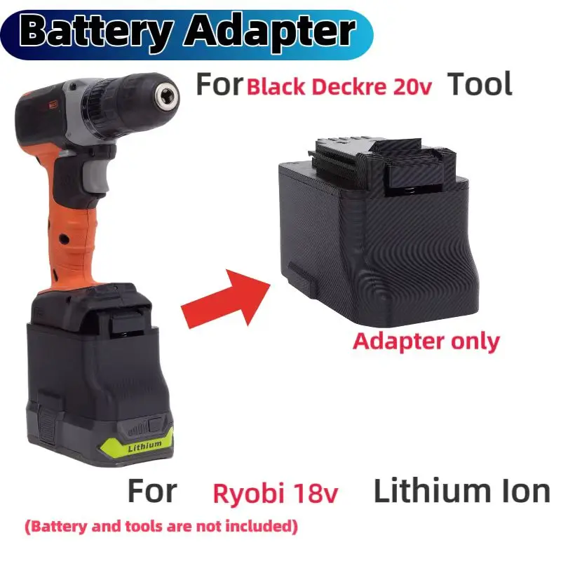 1PCAK Adapter For  Ryobi 18V  Lithium Battery Converter To Black Deckr 20v Power Tools Use(No tools and battery)